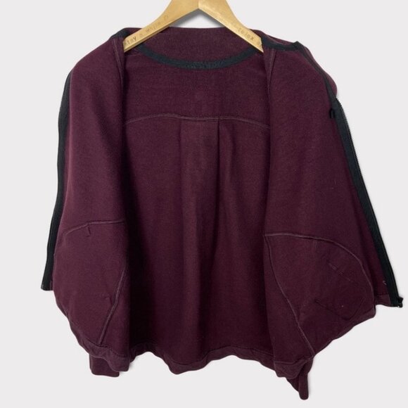 Lululemon Purple Bomber‎ Jacket Size 4 French Terry Fleece Warm Pleat To Street - Picture 7 of 13